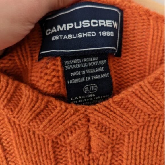 Campus Crew wool knit sweater - rust orange - Picture 3 of 4